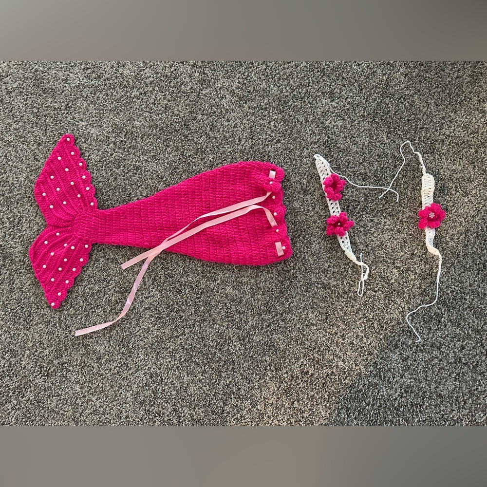 Handmade baby mermaid photography outfit